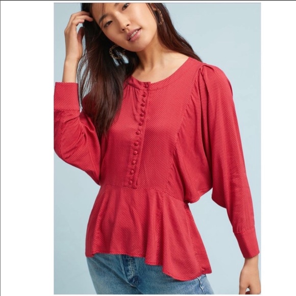 Anthropologie Tops - Anthropologie Chatham Blouse Polka Dot Shirt NWT